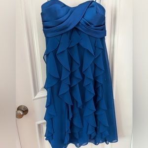 Strapless blue dress